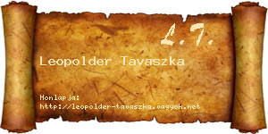 Leopolder Tavaszka névjegykártya